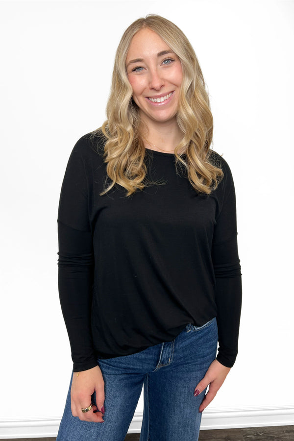 ALB Custom Women's Premium Everyday Scoop Neck Long Sleeve Top