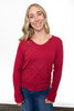 ALB Custom Women's Ribbed Notched Neckline Top