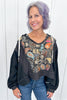 Women's Casual Paisley Stitched Detail Cropped Hoodie