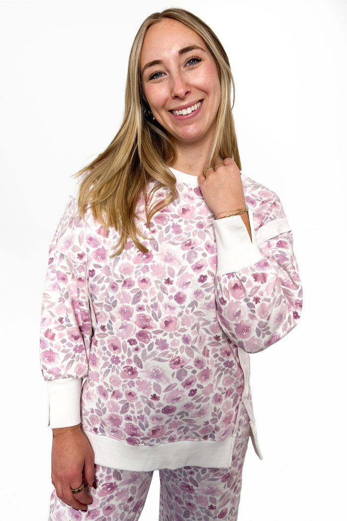 Floral Print Pullover