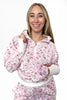 ALB Custom Women's Floral Print Quarter Zip Hoodie