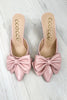 CCOCCI Carol Women's Big Bow on Pointed Toe Kitten Heel