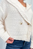 Women's Button Up Cropped Hooded Sweater