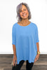 Women's Waffle Knit Batwing Short Sleeve Top