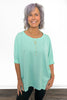 Women's Waffle Knit Batwing Short Sleeve Top