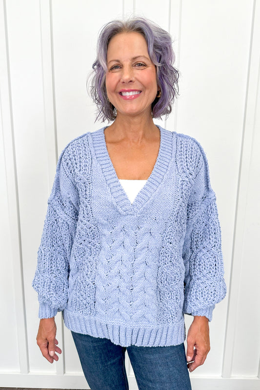 Women's Cozy Twisted Knit Chenille Sweater