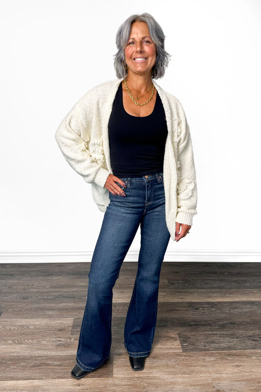 The Susan from Risen: High-Rise Tummy Control Flare Denim