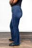 The Paige from Risen: High-Rise Double Waist Band Ankle Bootcut Denim