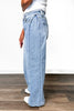 The Paris from Risen: High-Rise Wide Leg To Barrel Snap Hem Denim