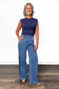 The Mavis from Risen: High-Rise Elastic Band Wide Leg Denim *Final Sale*