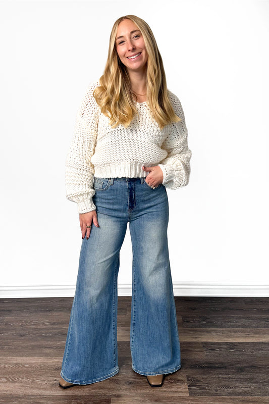 The Shay from Saige: High-Rise Super Wide Leg Denim