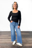The Kinsley from Lovervet: Super High-Rise Cropped Palazzo Leg Denim