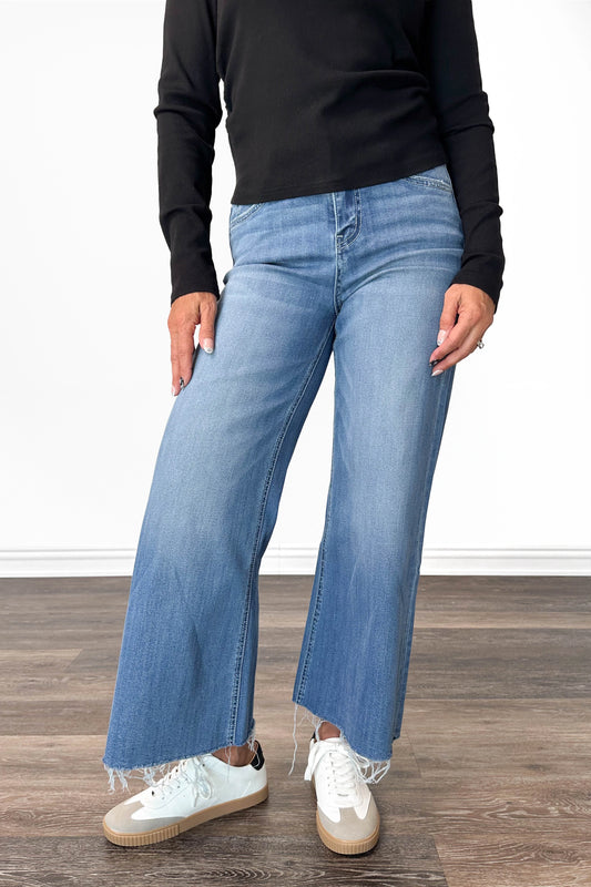 The Kinsley from Lovervet Super High-Rise Cropped Palazzo Leg Denim