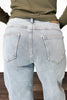 The Krystal from Saige: High-Rise Barrel Leg Wide Cuff Denim