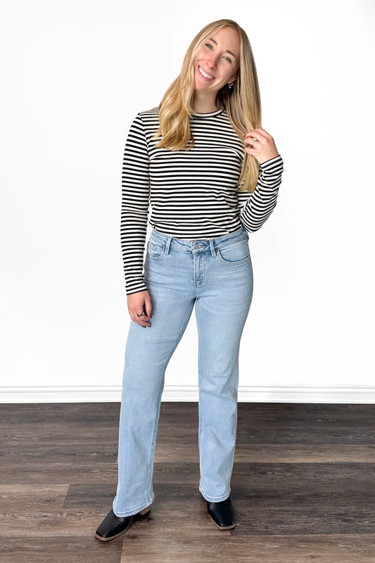 The Adelaide from Lovervet: High-Rise Slim Wide Leg Denim