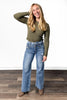 The Diane from Saige: High-Rise Tummy Control Double Waist Wide Leg Denim
