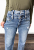 The Diane from Saige: High-Rise Tummy Control Double Waist Wide Leg Denim