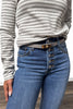 The Prue from Saige: High-Rise Tummy Control Button Fly Flare Denim