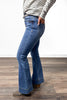 The Prue from Saige: High-Rise Tummy Control Button Fly Flare Denim