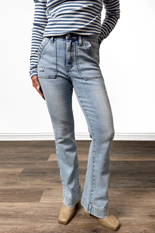 The Margot from Saige High-Rise Tummy Control Bootcut Denim