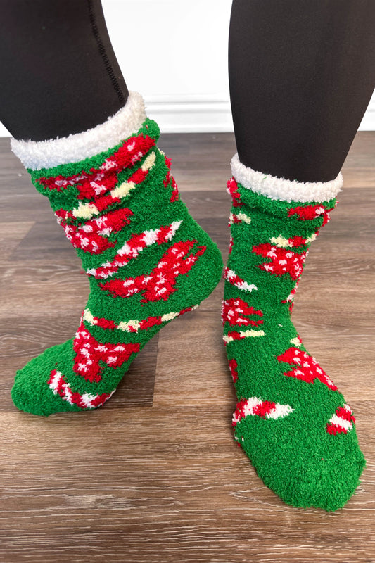 ALB Custom Women's Festive Print Fuzzy Socks