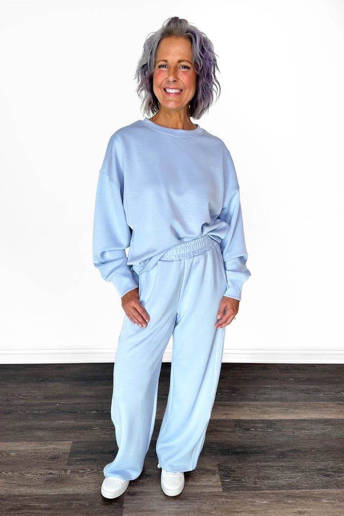 Light Blue Sweatshirt and Pant Set