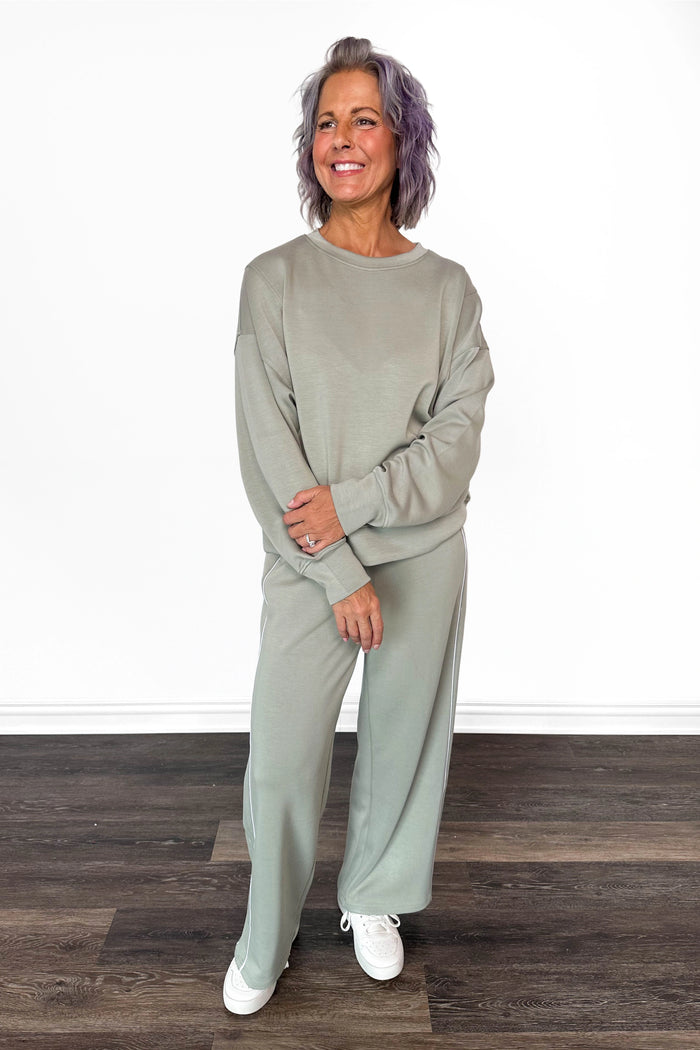 Sage Green Sweatshirt and Pant Set