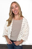 Women's Solid Florals Batwing Sleeve Cardigan