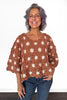 Women's Crochet Round Neck 3/4 Sleeve Top
