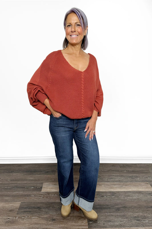 The Gail from J21 eleven by Risen: Mid-Rise Wide Leg Denim