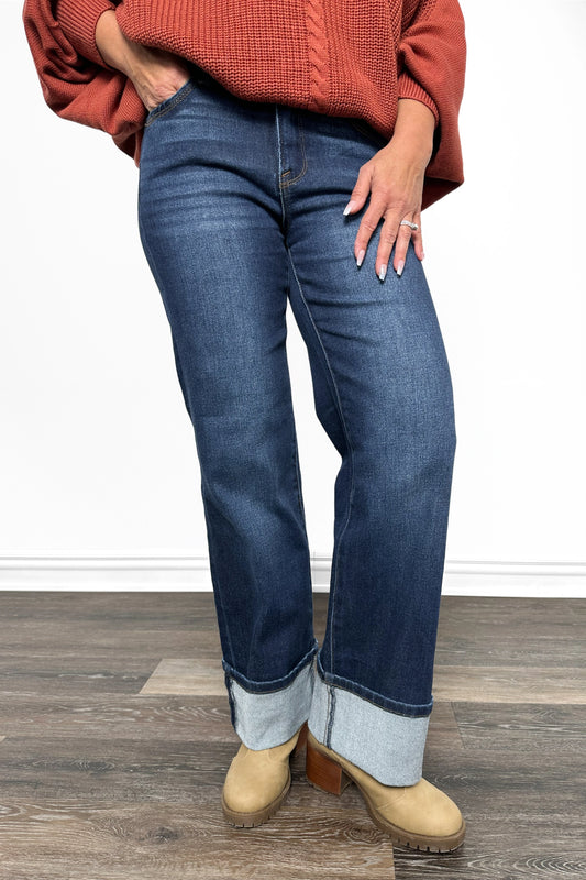 The Gail from J21 eleven by Risen Mid-Rise Wide Leg Denim