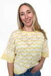 Yellow with White Stripes