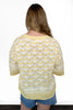 ALB Custom Women's Open Knit Striped Short Sleeve Top