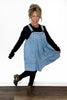 Women's Pleated Denim Overall Dress