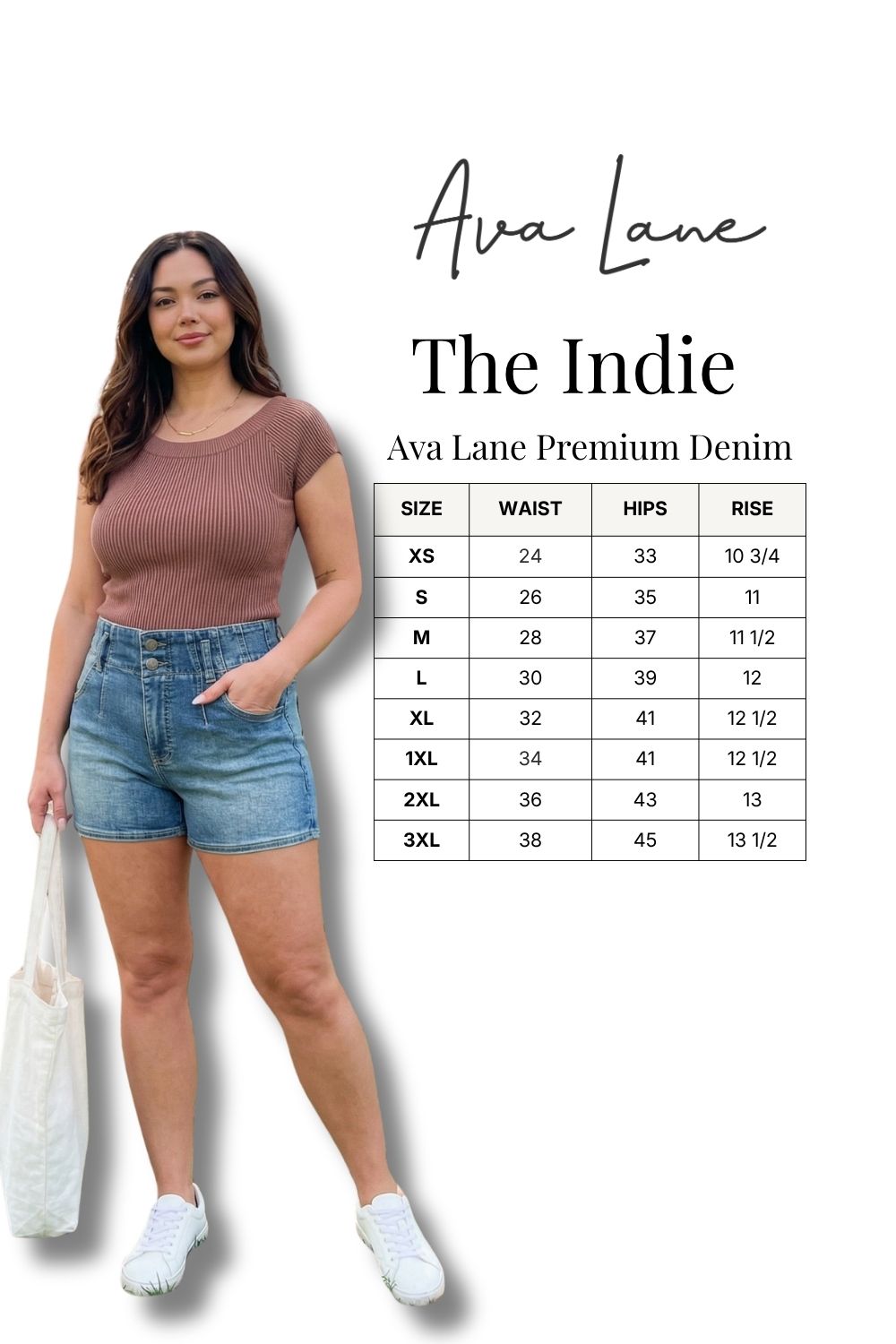 High-Rise Vintage Denim Shorts with Tummy Control | Indie by Ava Lane ...