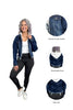 Hooded Raw Hem Denim Jacket