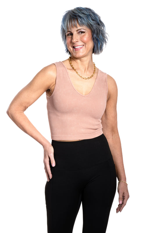 Women's Round Neck Ribbed Bralette