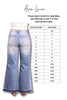 Size chart for Ava Lane jeans comparing Judy Blue and Leah sizes.