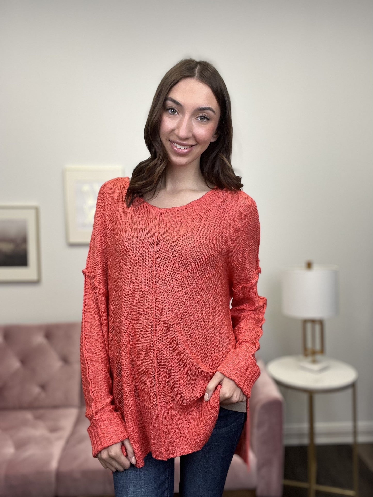 Breezy Knit Long Sleeve Top