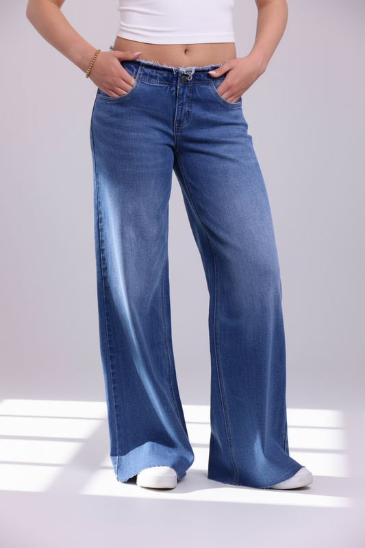 The Drew by Ava Lane Low-Rise Tummy Control Wide Leg Jeans in Three Lengths
