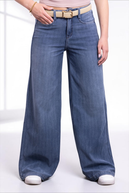 The Rae by Ava Lane High-Rise Tummy Control Comfort Waist Wide Leg Jeans in Three Lengths