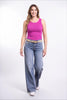 The Kristen by Ava Lane Mid-Rise Tummy Control Wide Leg Denim