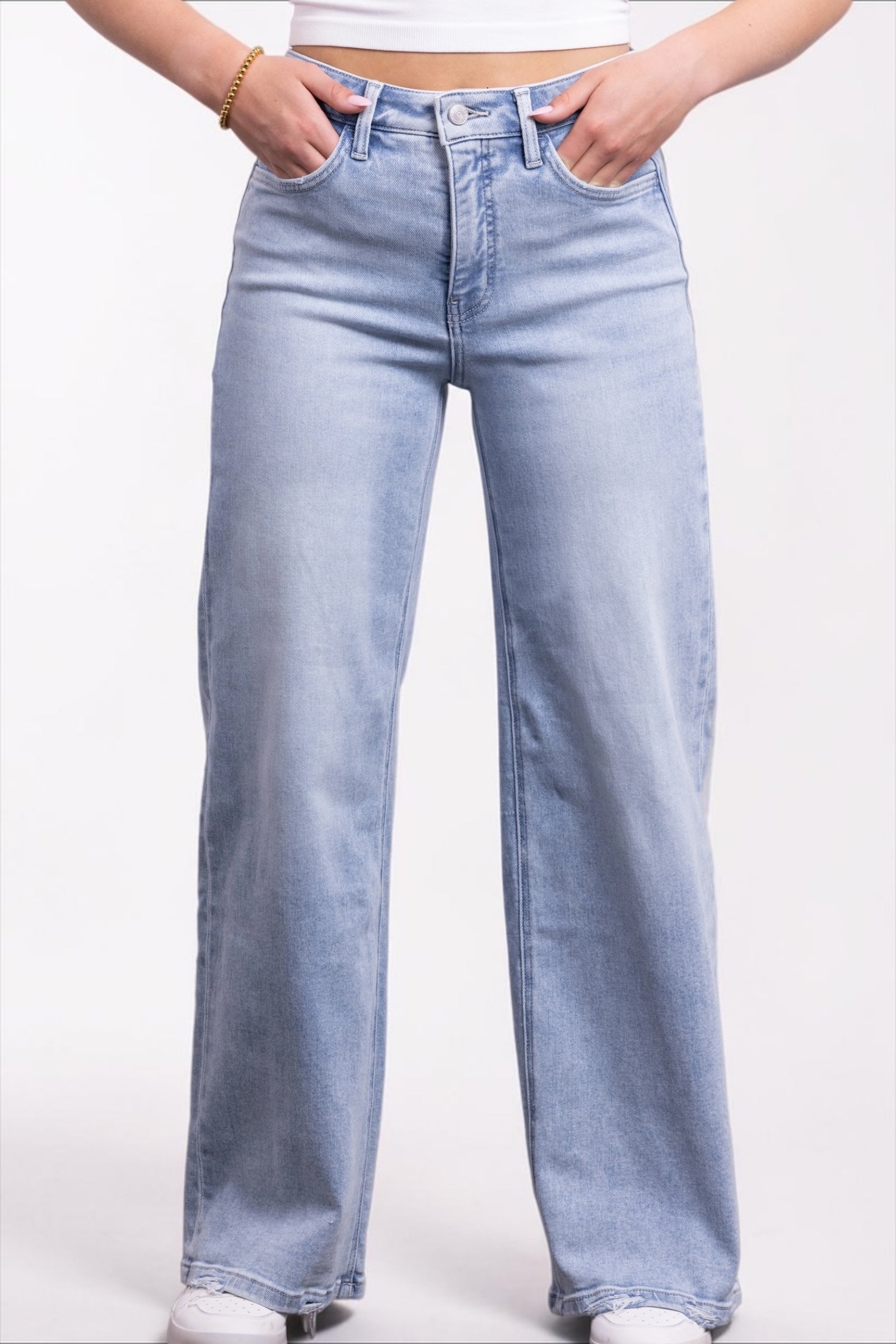 High-Rise Tummy Control Wide Leg Jeans Three Lengths | Felicity by