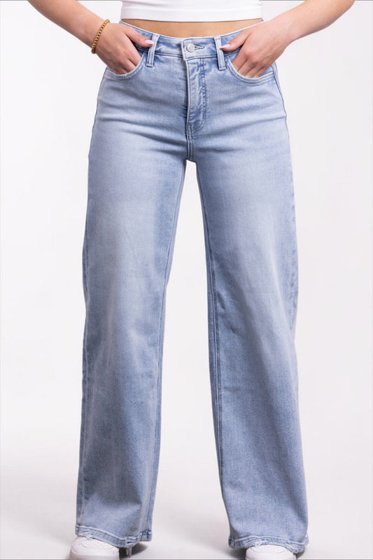 The Felicity by Lovervet High-Rise Tummy Control Wide Leg Denim Three Lengths