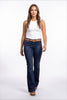 Mid-Rise Tummy Control Flare - Three Inseams (Blue)