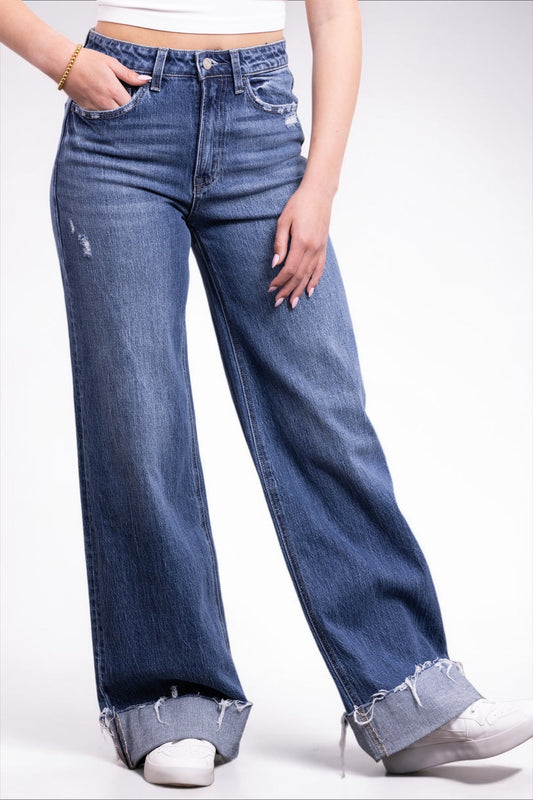 The Naomi from Vervet Super High-Rise Relaxed Fit Wide Leg Denim