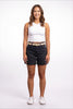 The Koda by Ava Lane High-Rise Black Wash Denim Shorts