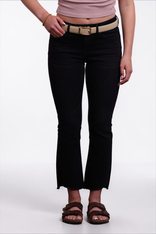 The Knox by Ava Lane Mid-Rise Tummy Control Cropped Bootcut Vintage Black Jeans
