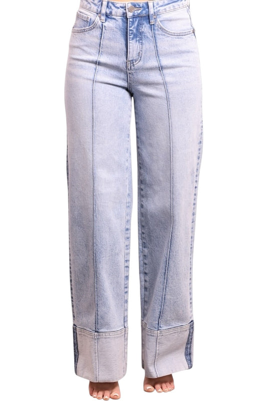 The Kallie by Ava Lane High-Rise Tummy Control Wide Leg Denim Three Lengths