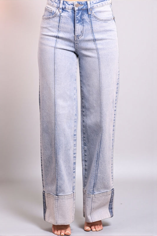 The Kallie by Ava Lane High-Rise Tummy Control Wide Leg Denim Three Lengths